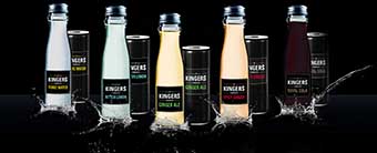 Bei den KINGERS handelt es sich um eine neue Premium-Filler-Linie des Unternehmens, im Handel als Dosen und Flaschen erhältlich.