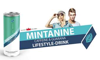 Mintanine - leckere Limonade, die mit 32 mg Koffein/100 ml sauber auf Zug hält. (Quelle: Mintanine)