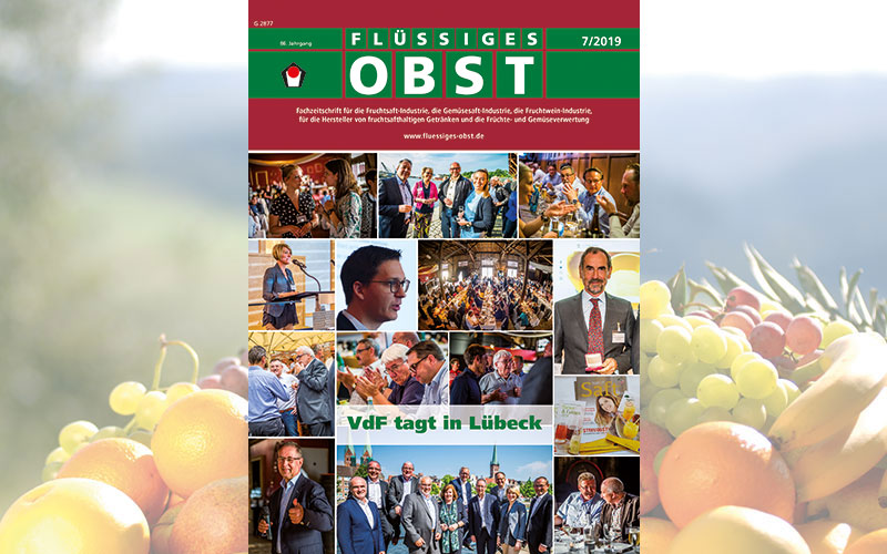 Die Ausgabe 7/2019 von FLÜSSIGES OBST ist online!