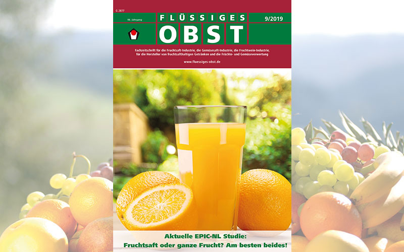 Die Ausgabe 9/2019 von FLÜSSIGES OBST ist online!